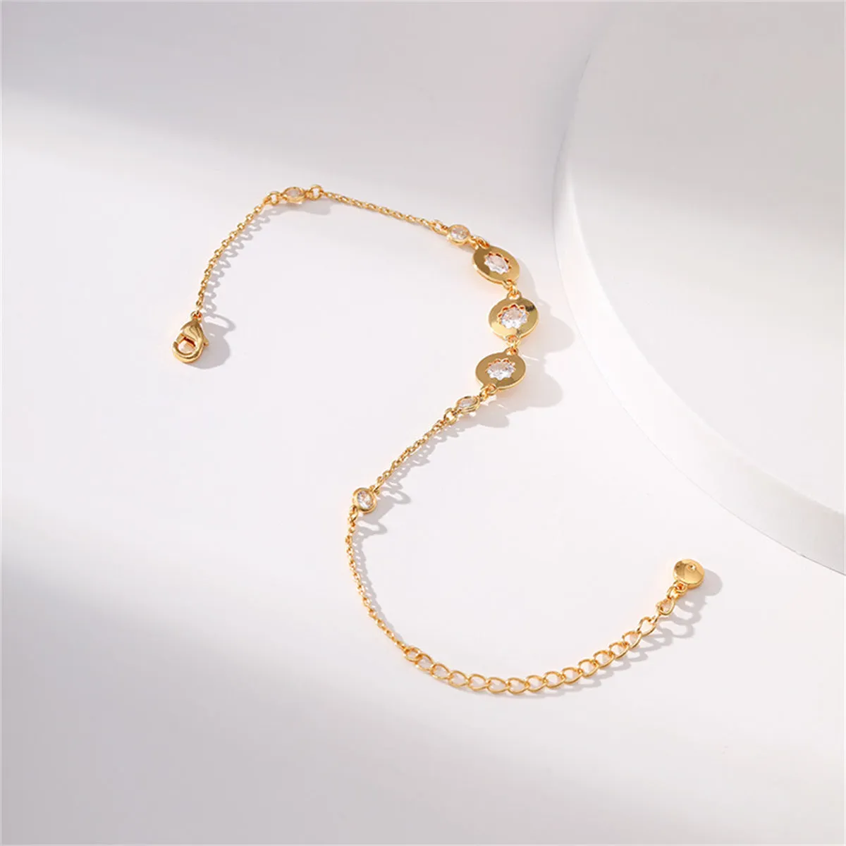 Crystal & Cubic Zirconia 18K Gold-Plated Round Bracelet