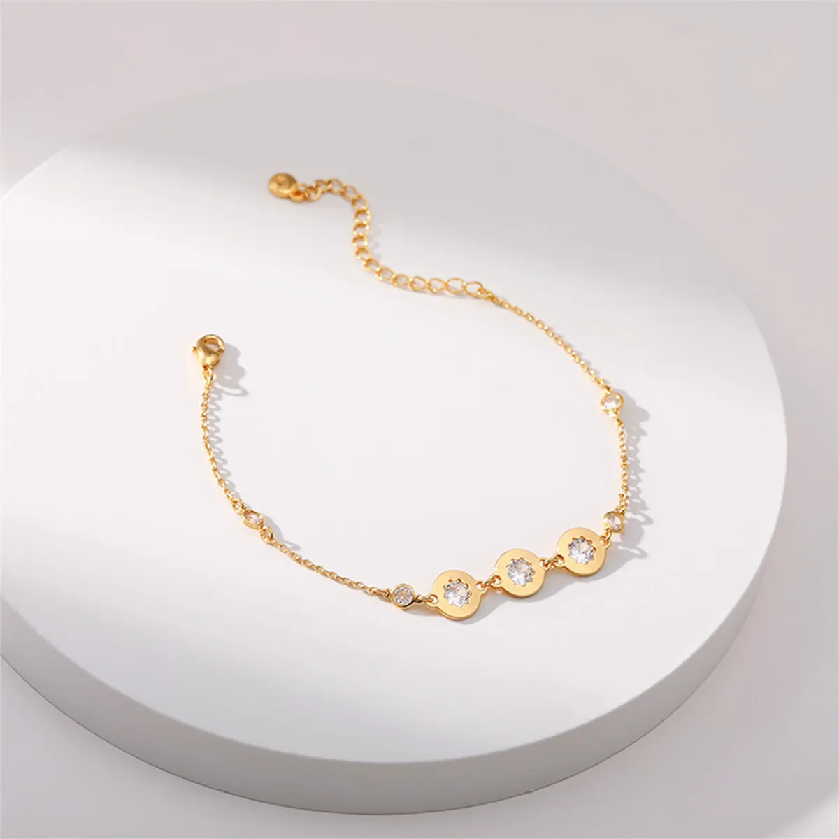 Crystal & Cubic Zirconia 18K Gold-Plated Round Bracelet