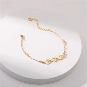 Crystal & Cubic Zirconia 18K Gold-Plated Round Bracelet