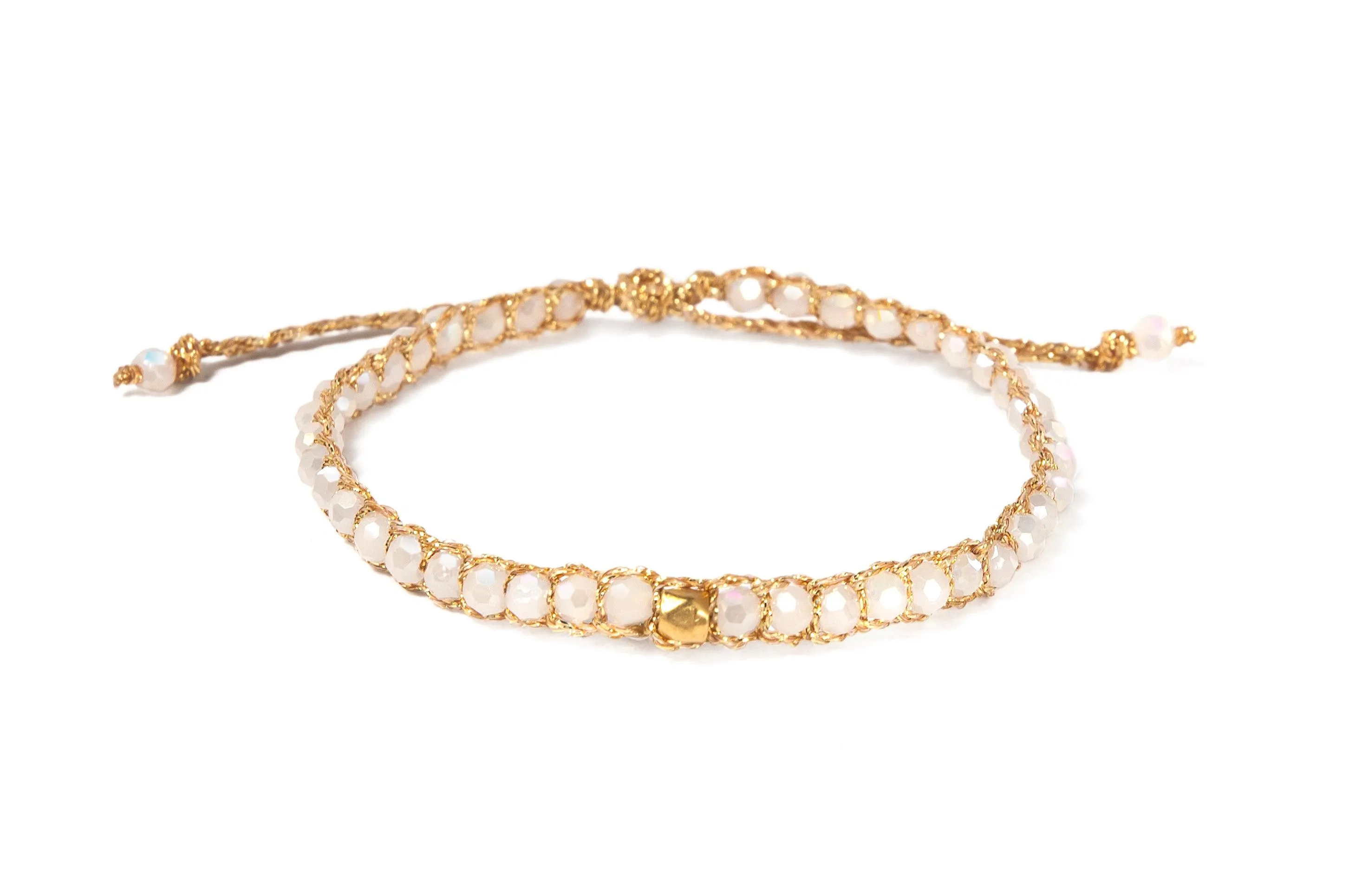 Crystal Glass Kids Nugget  Bracelet | Gold