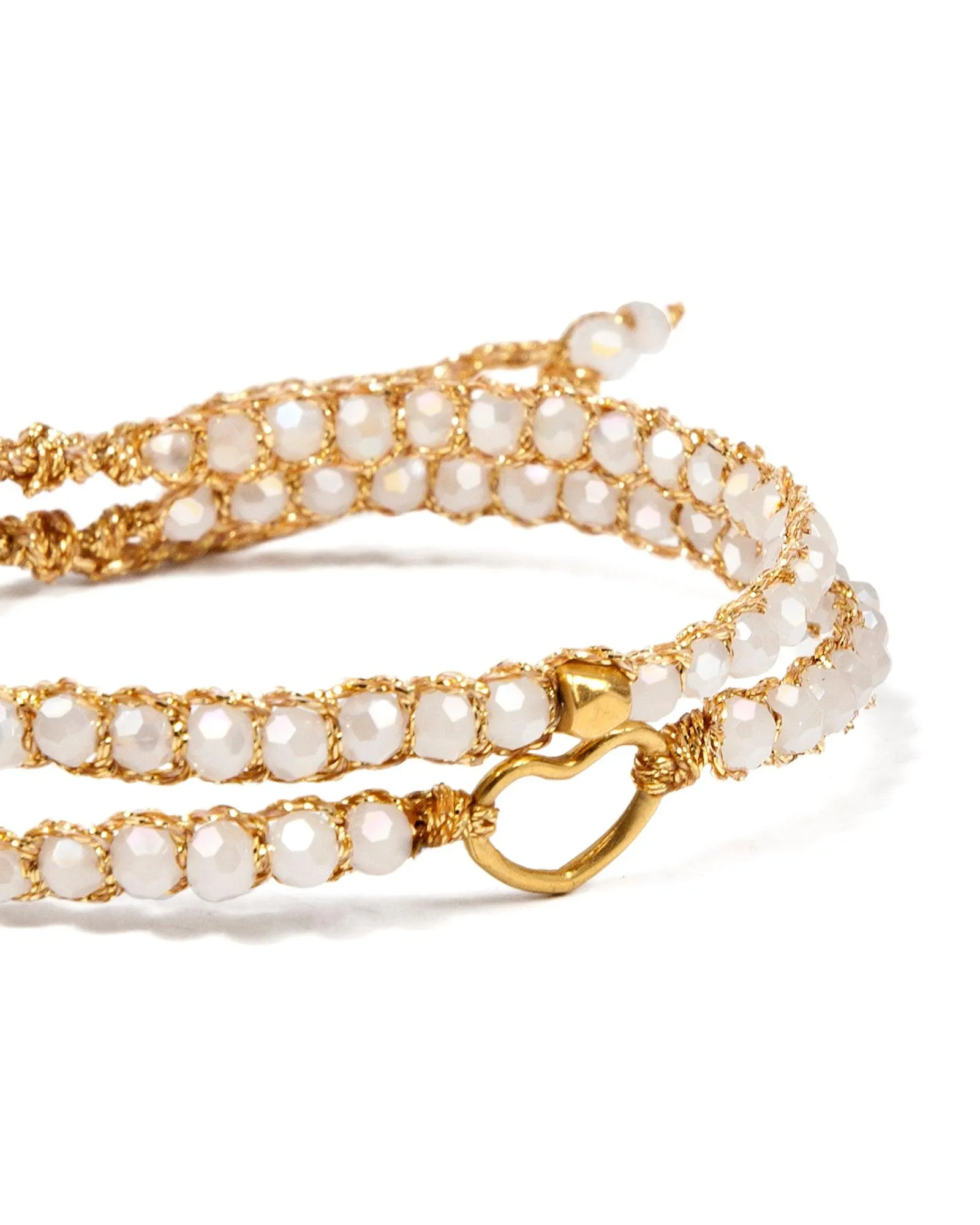 Crystal Glass Kids Nugget  Bracelet | Gold