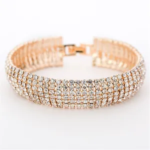 Cubic Zirconia & 18K Gold-Plated Layer Bracelet