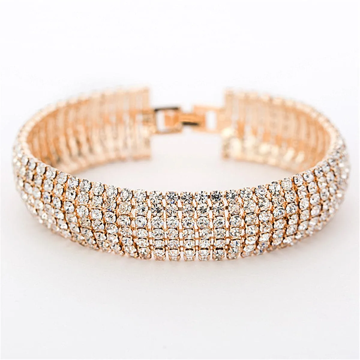 Cubic Zirconia & 18K Gold-Plated Layer Bracelet