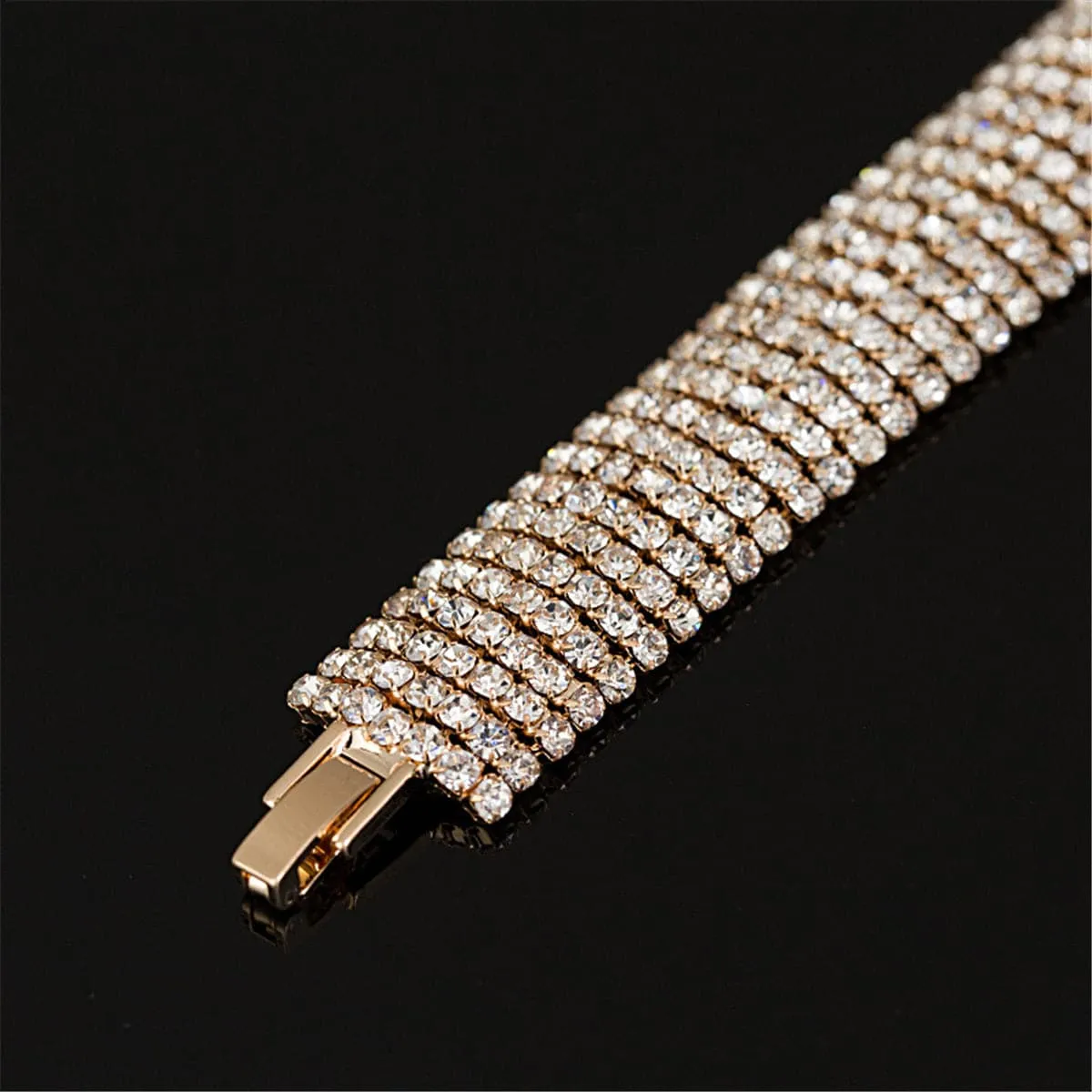 Cubic Zirconia & 18K Gold-Plated Layer Bracelet