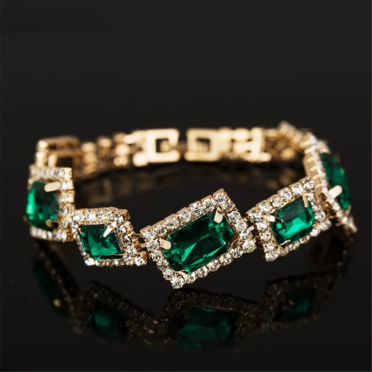 Cubic Zirconia & Crystal 18K Gold-Plated Moon & Stars Cuff Bracelet Set