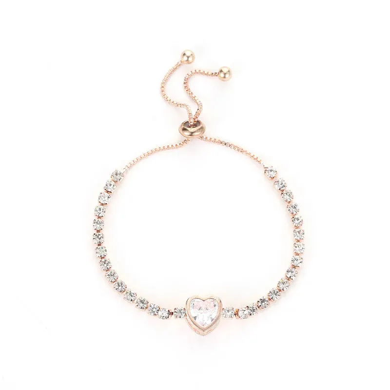 Cubic Zirconia Gold Color Tennis Bracelets For Women Girls Chain Bracelets Jewelry