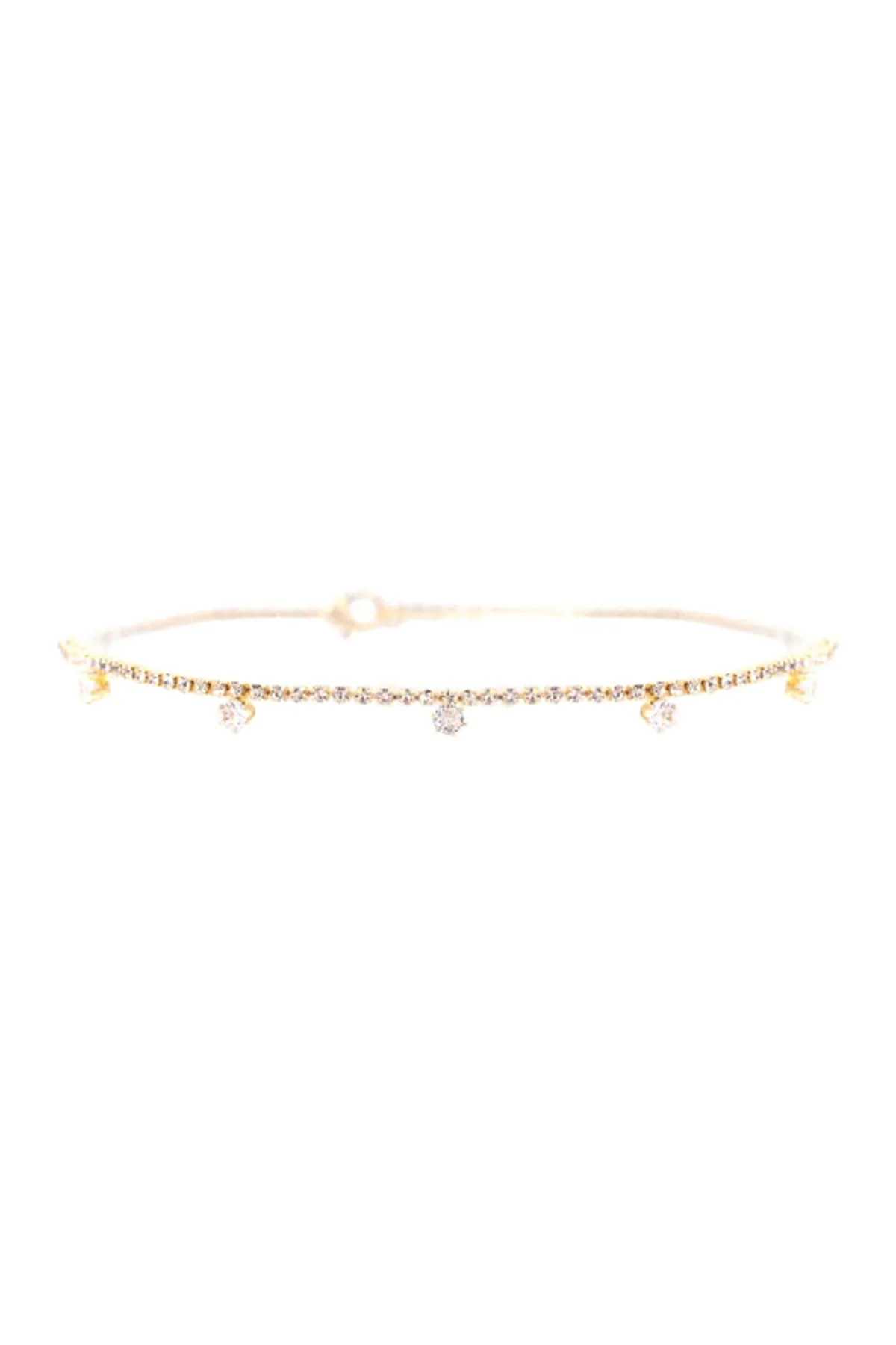 CUBIC ZIRCONIA STATIONED CHOKER/COLLAR NECKLACE