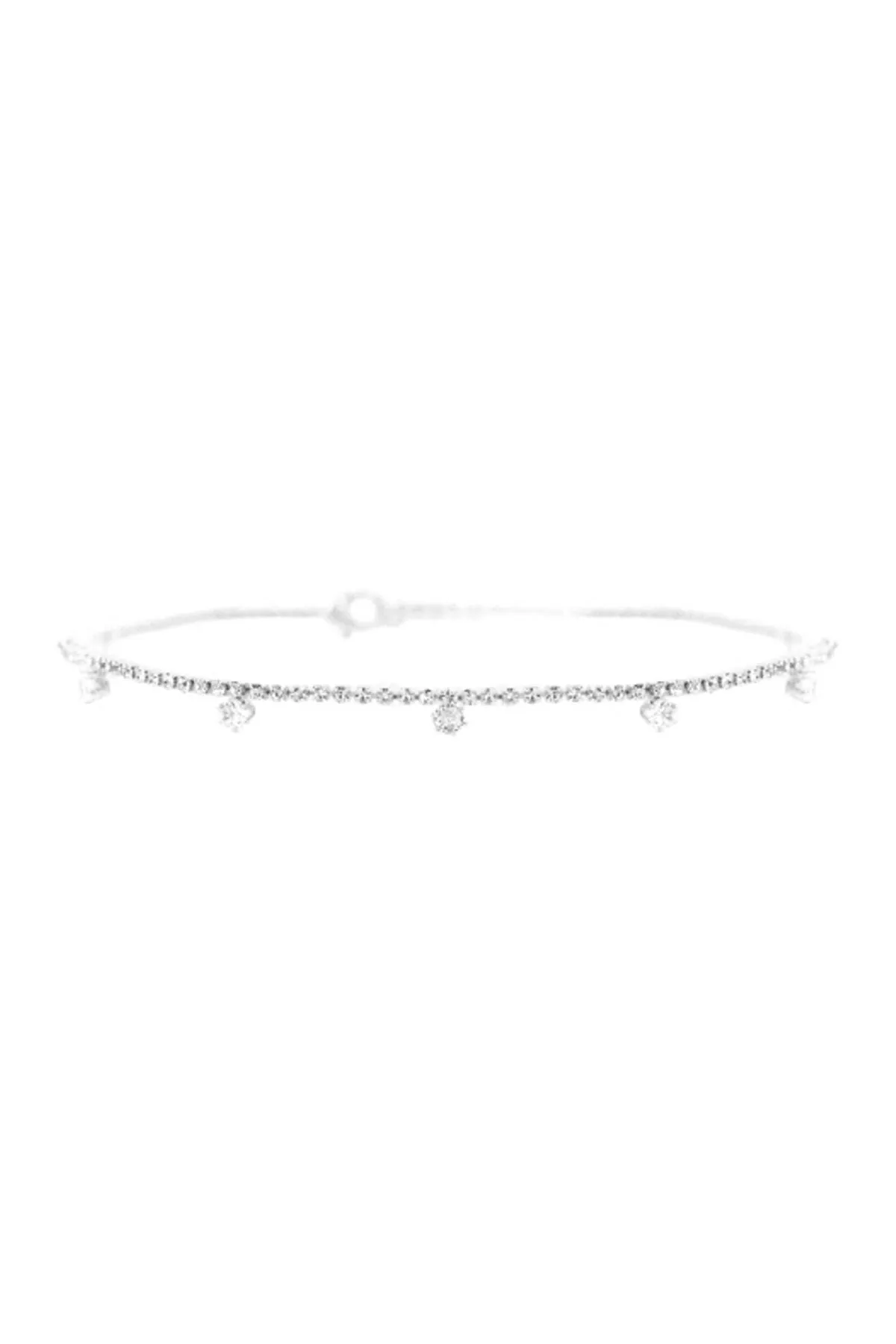 CUBIC ZIRCONIA STATIONED CHOKER/COLLAR NECKLACE
