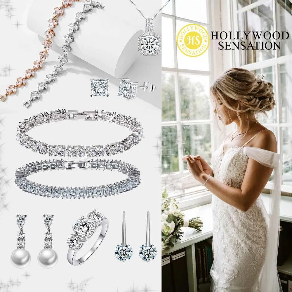 Cubic Zirconia Tennis Bracelets with AAA  Cubic Zirconia Oval and Round Cut