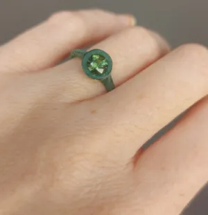Custom Wax Cast Ring with Australian Green Sapphire – Made to Order in Solid Gold or Sterling Silver