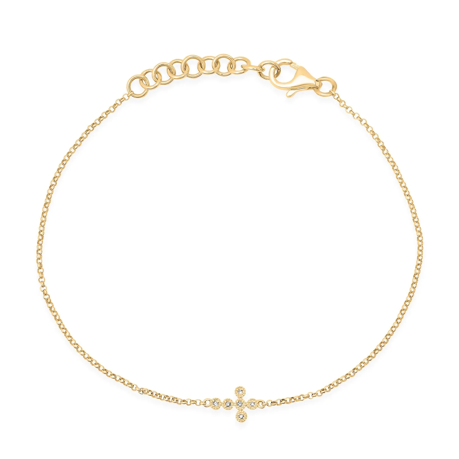 Dainty Diamond Cross Bracelet