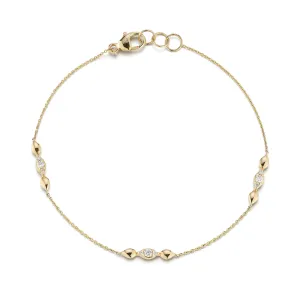 Dana Rebecca Sophia Ryan Marquise Trio Station 14k Yellow Gold Diamond Bracelet