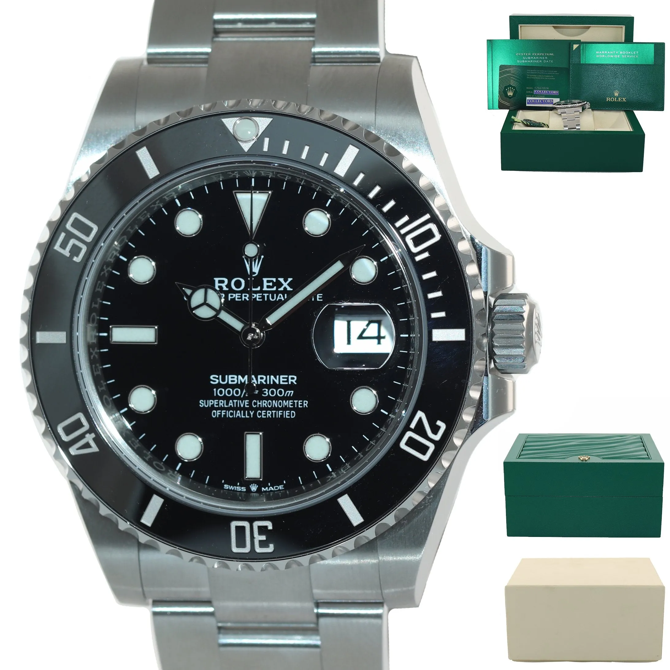 DEC 2021 NEW PAPERS Rolex Submariner 41mm Black Ceramic 126610LN Watch Box