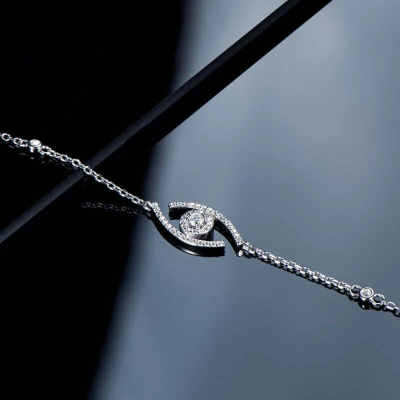 Devil's Eye Moissanite Bracelet for Women