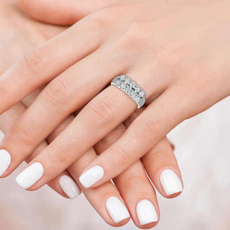 DIAMOND 2 ROWS RING 14K GOLD (1.5 CTW) 1