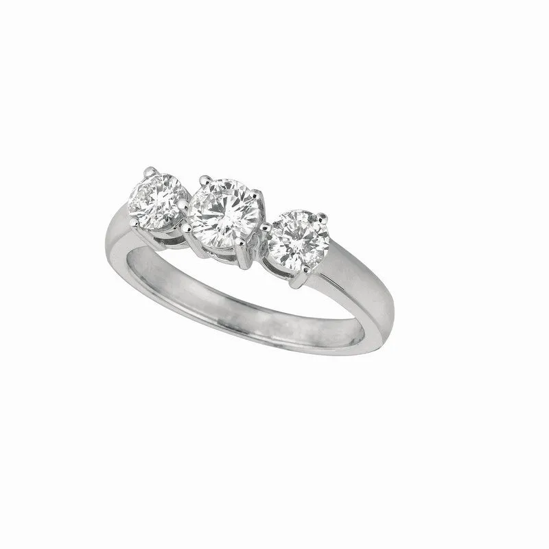 DIAMOND 3 STONES RING 14K GOLD (1.01 CTW)