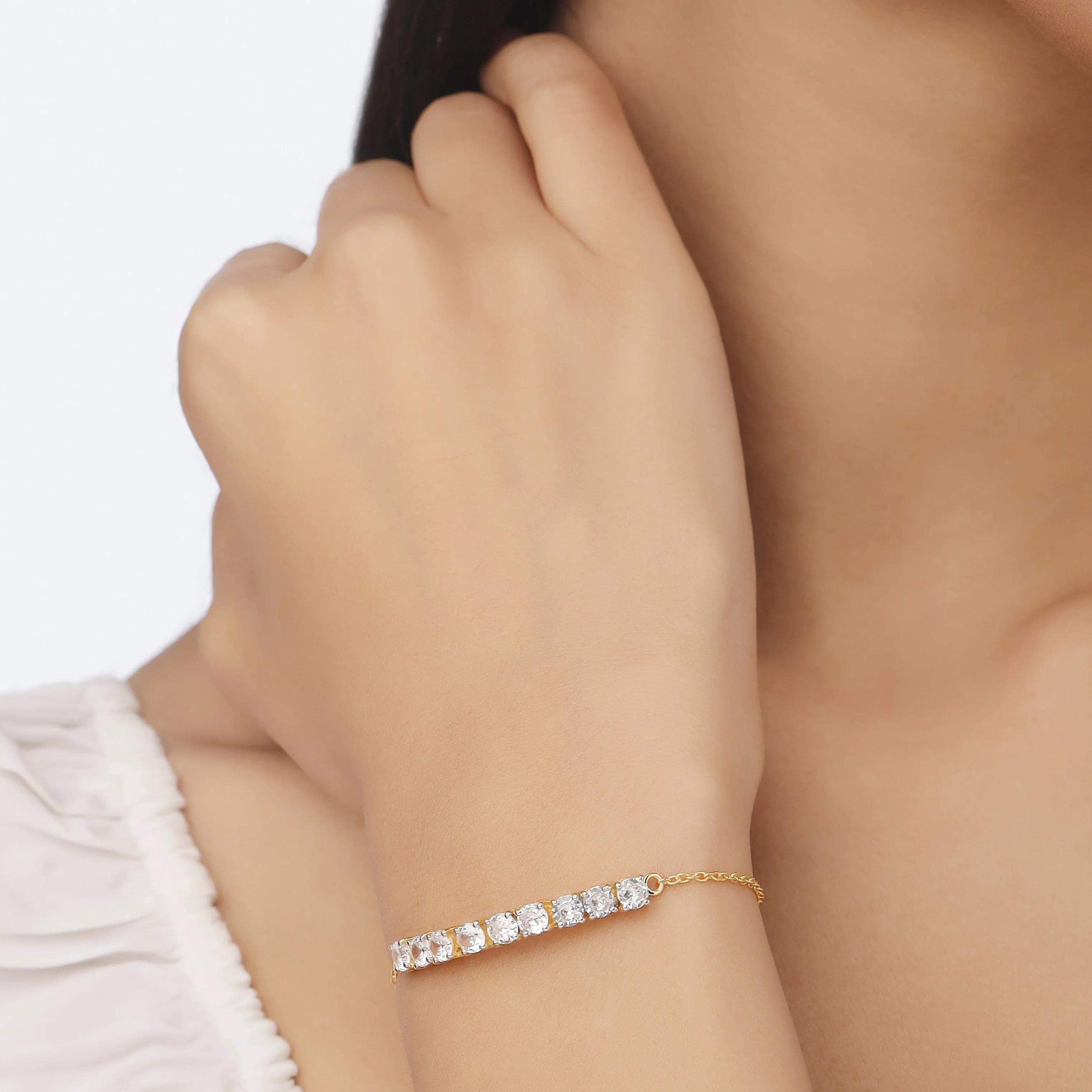 Diamond Arc Tennis Bracelet