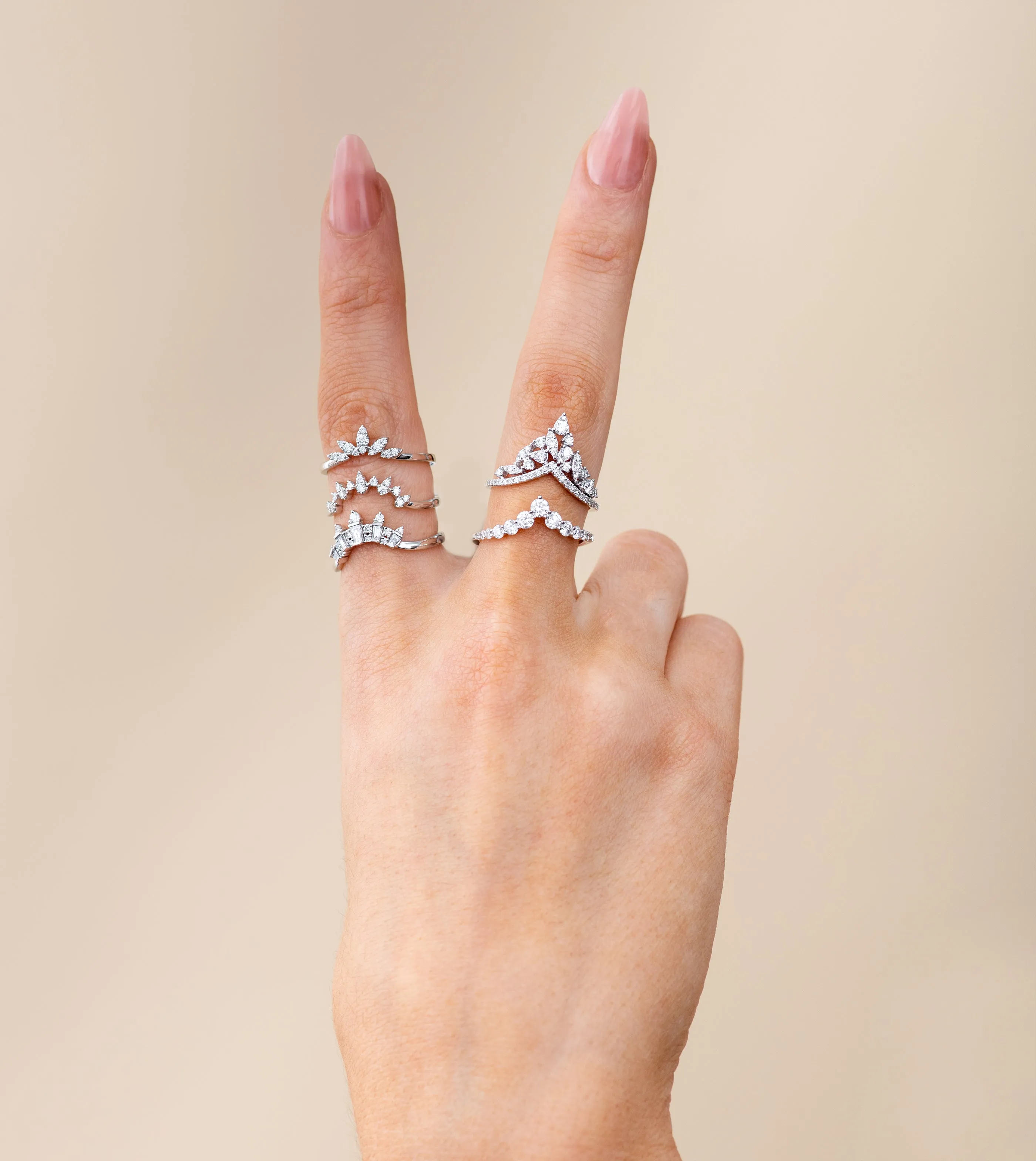 Diamond Baguette Chevron Ring