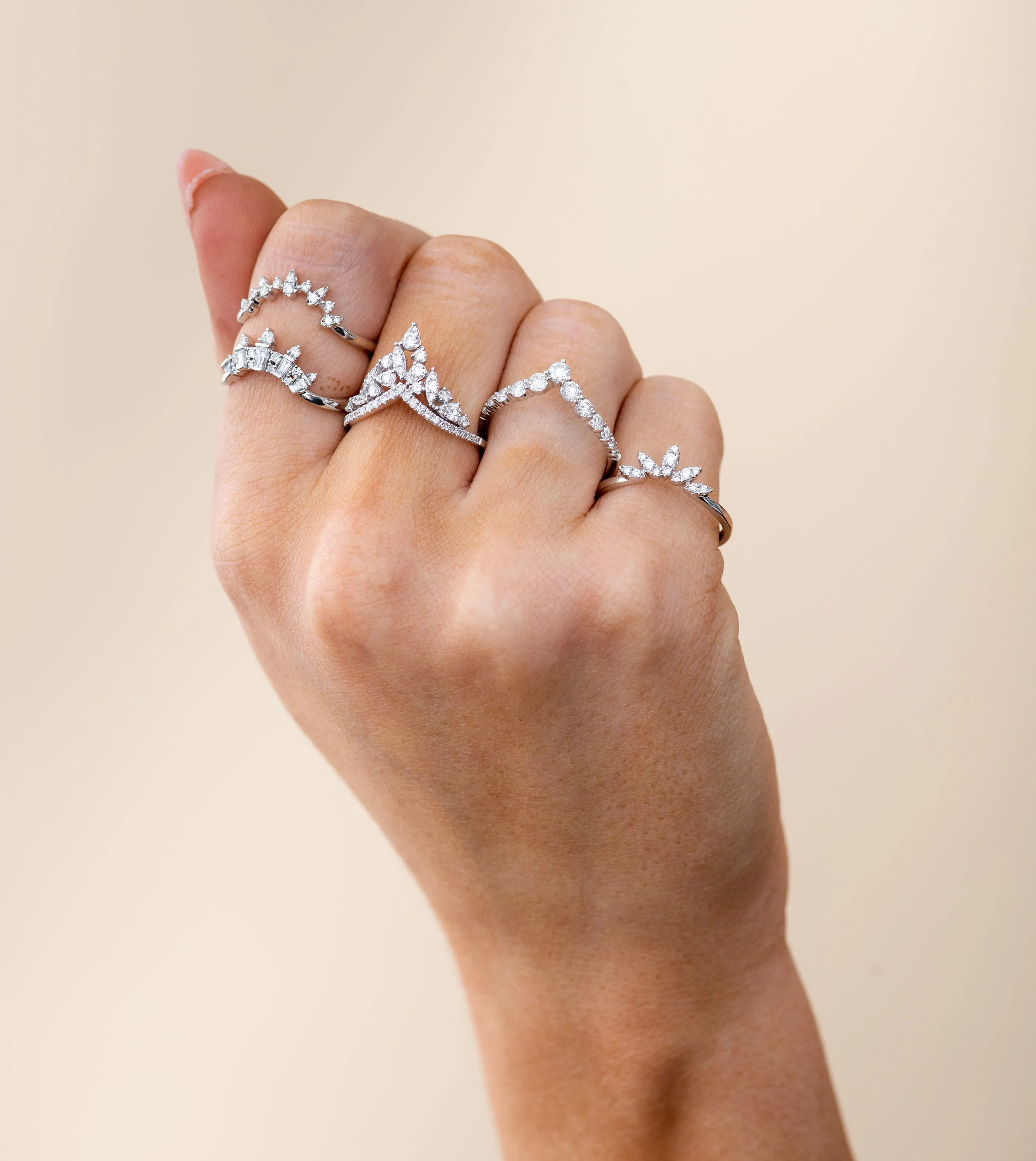 Diamond Baguette Chevron Ring
