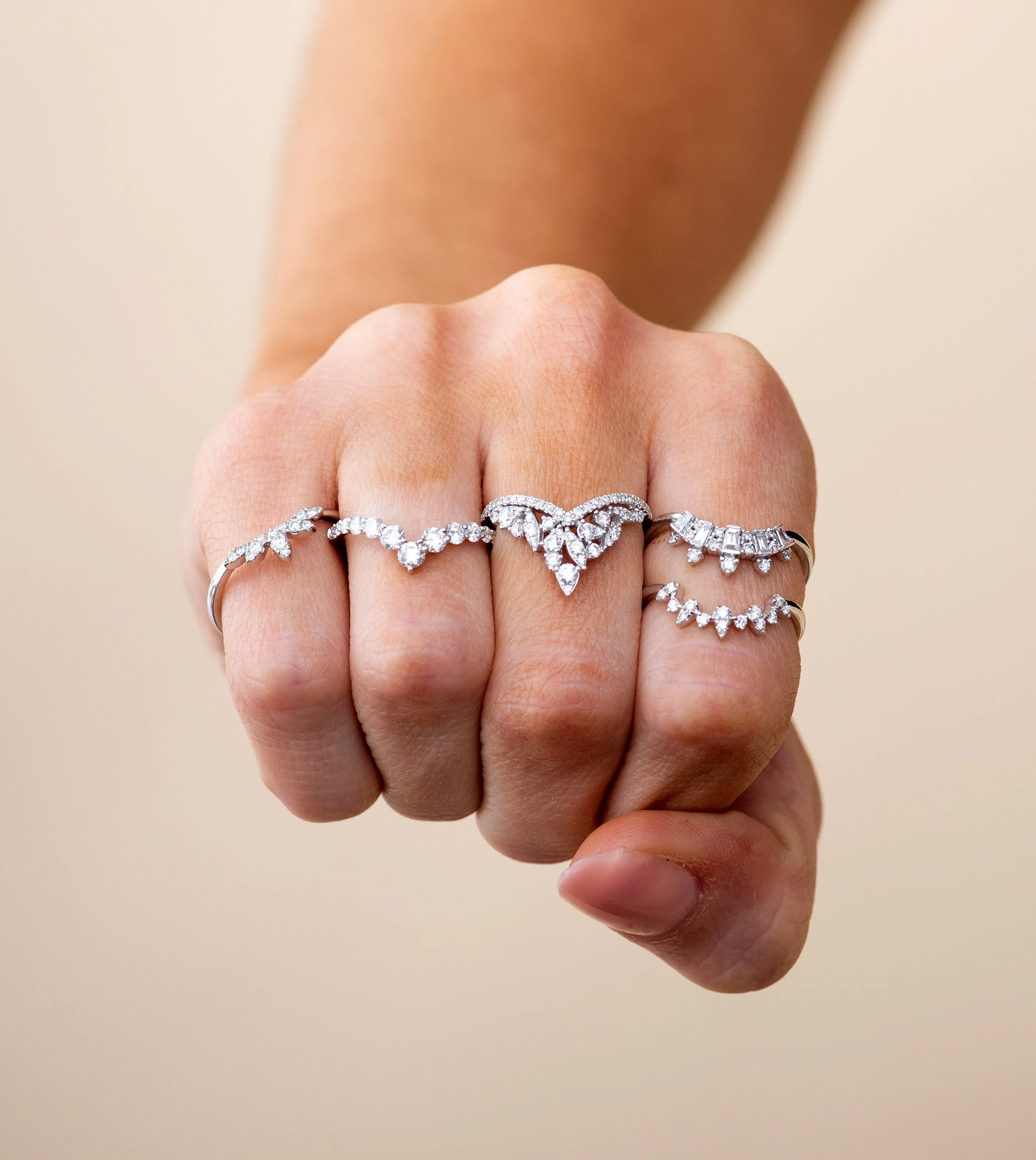 Diamond Baguette Chevron Ring