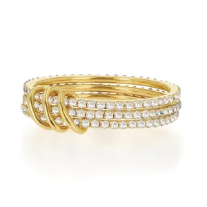 Diamond Band Rings with Gold Connectors