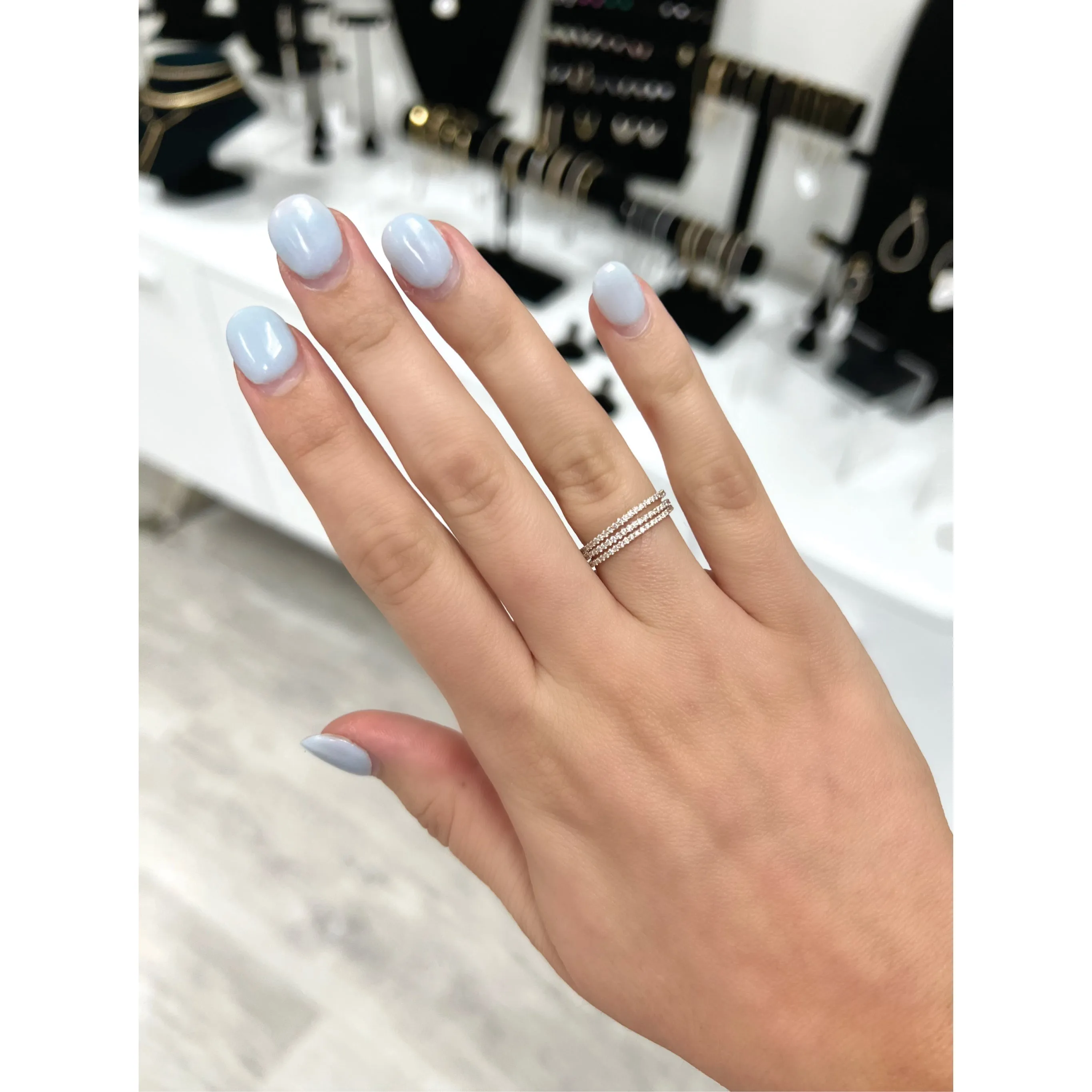 Diamond Band Rings with Gold Connectors