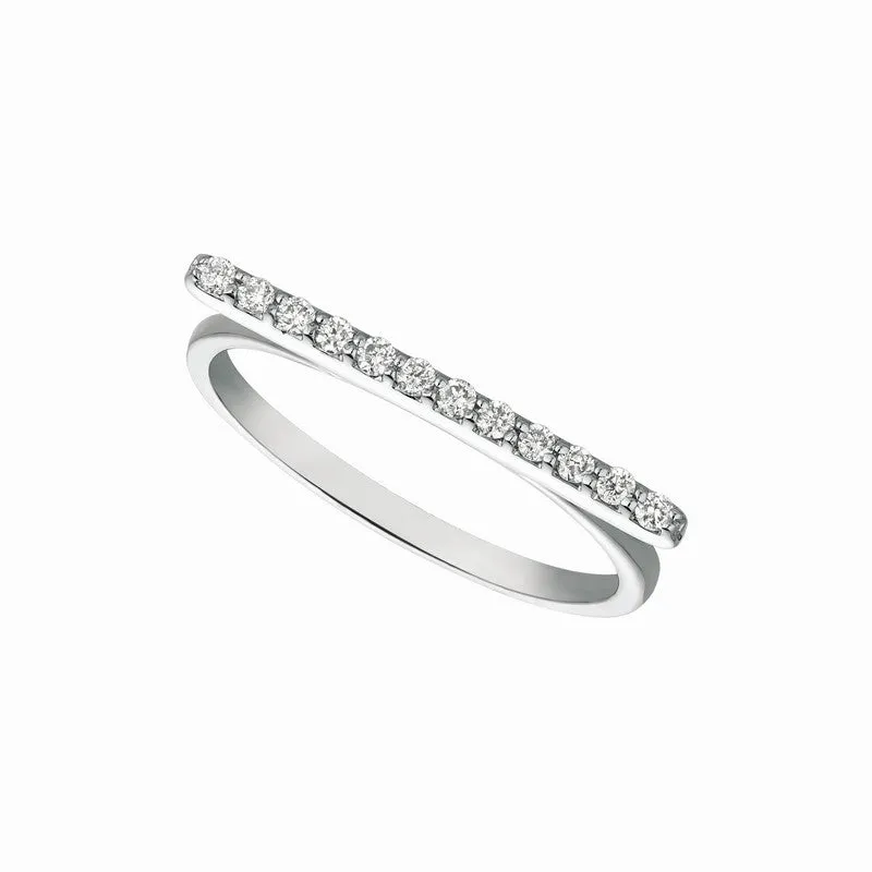 DIAMOND BAR RING 14K GOLD (0.14 CTW)