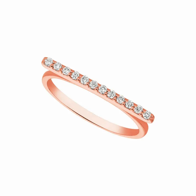 DIAMOND BAR RING 14K GOLD (0.14 CTW)