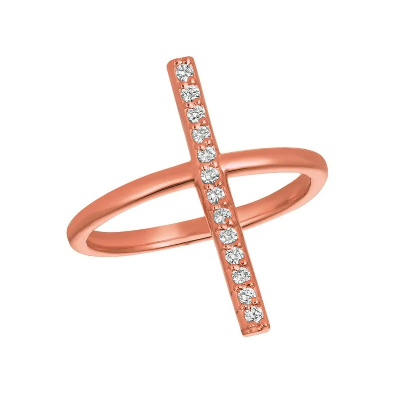 DIAMOND BAR RING 14K GOLD (0.15 CTW)