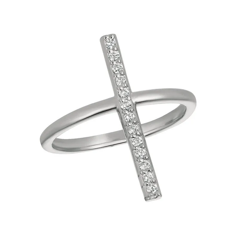 DIAMOND BAR RING 14K GOLD (0.15 CTW)