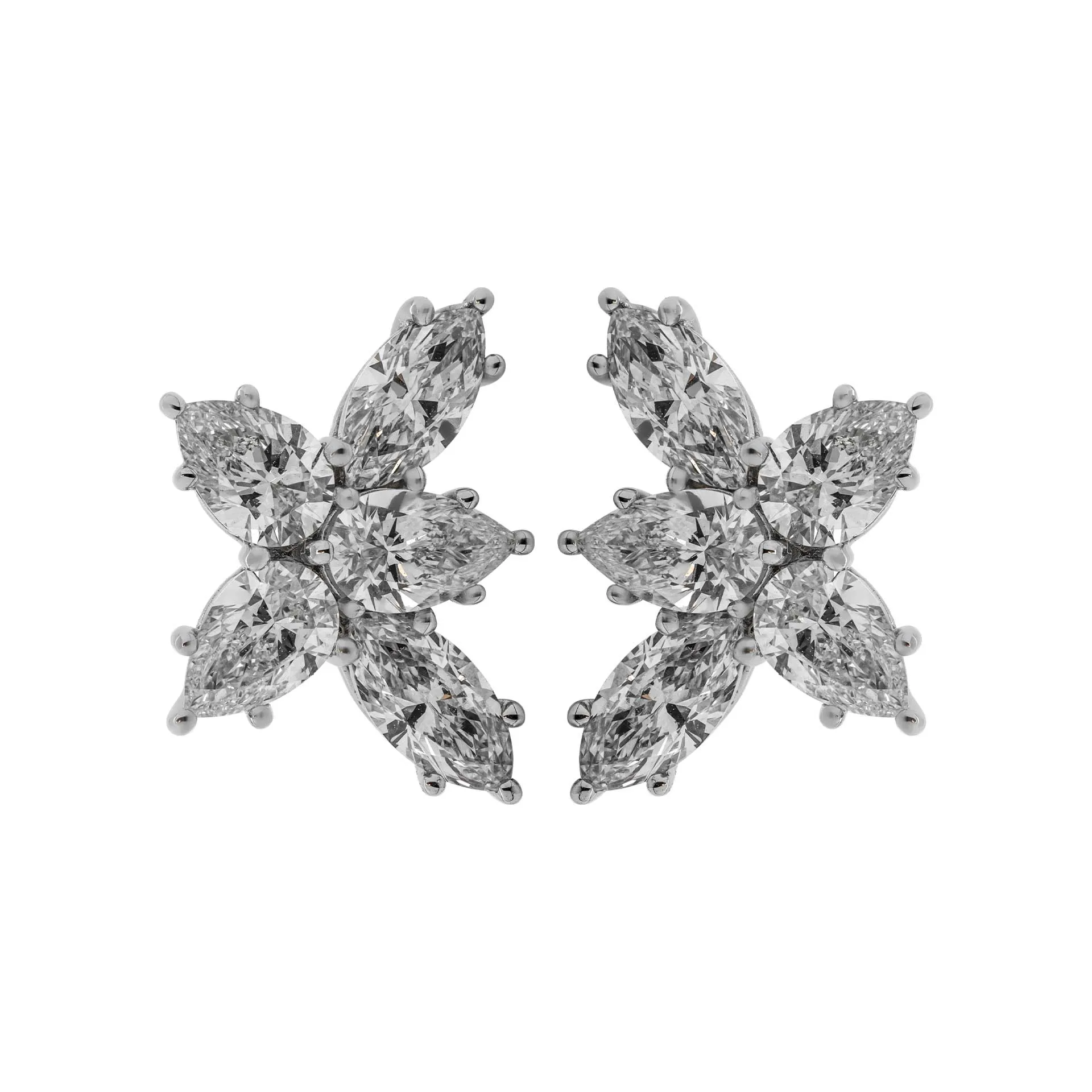 Diamond Cluster Earrings on Platinum