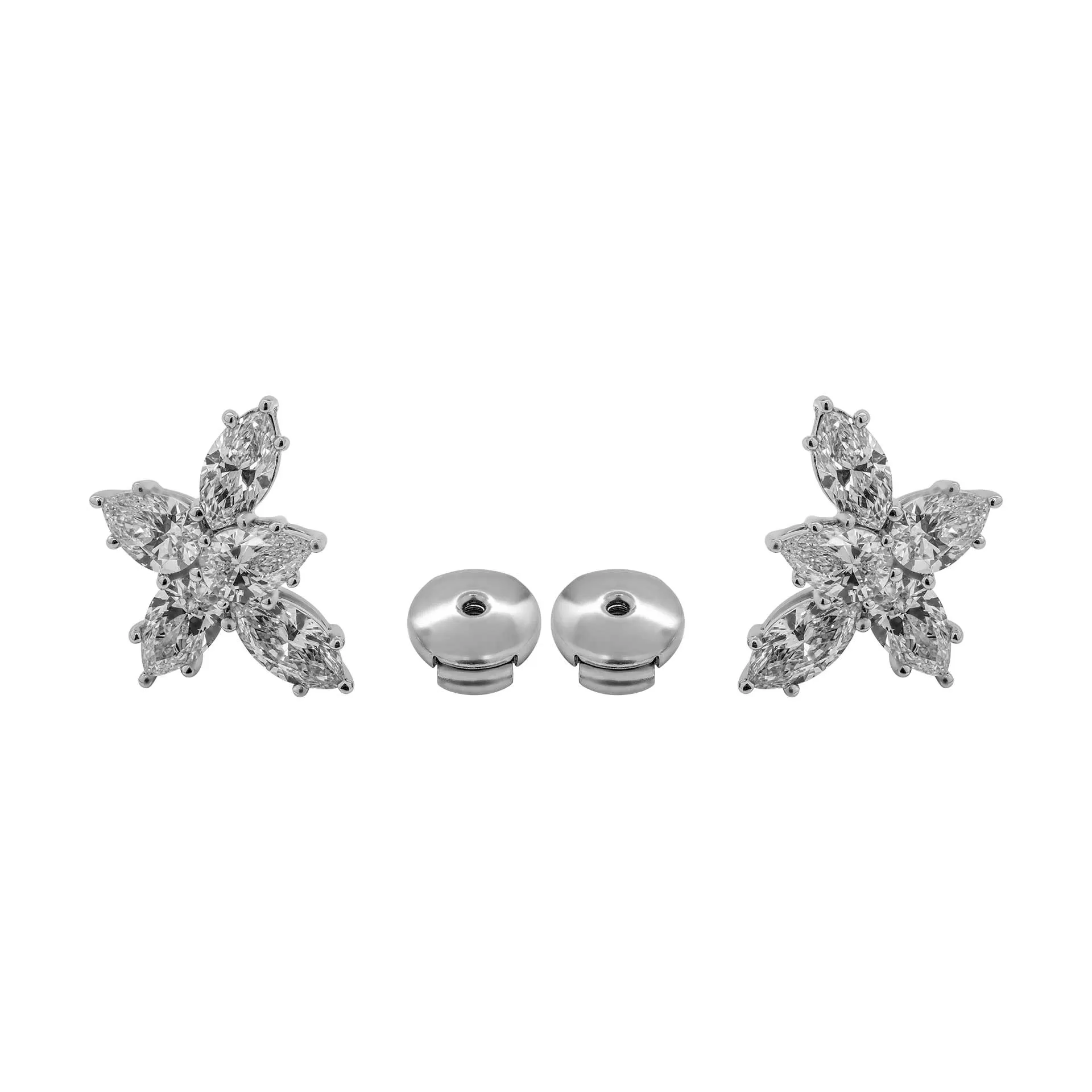 Diamond Cluster Earrings on Platinum
