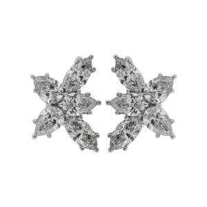 Diamond Cluster Earrings on Platinum