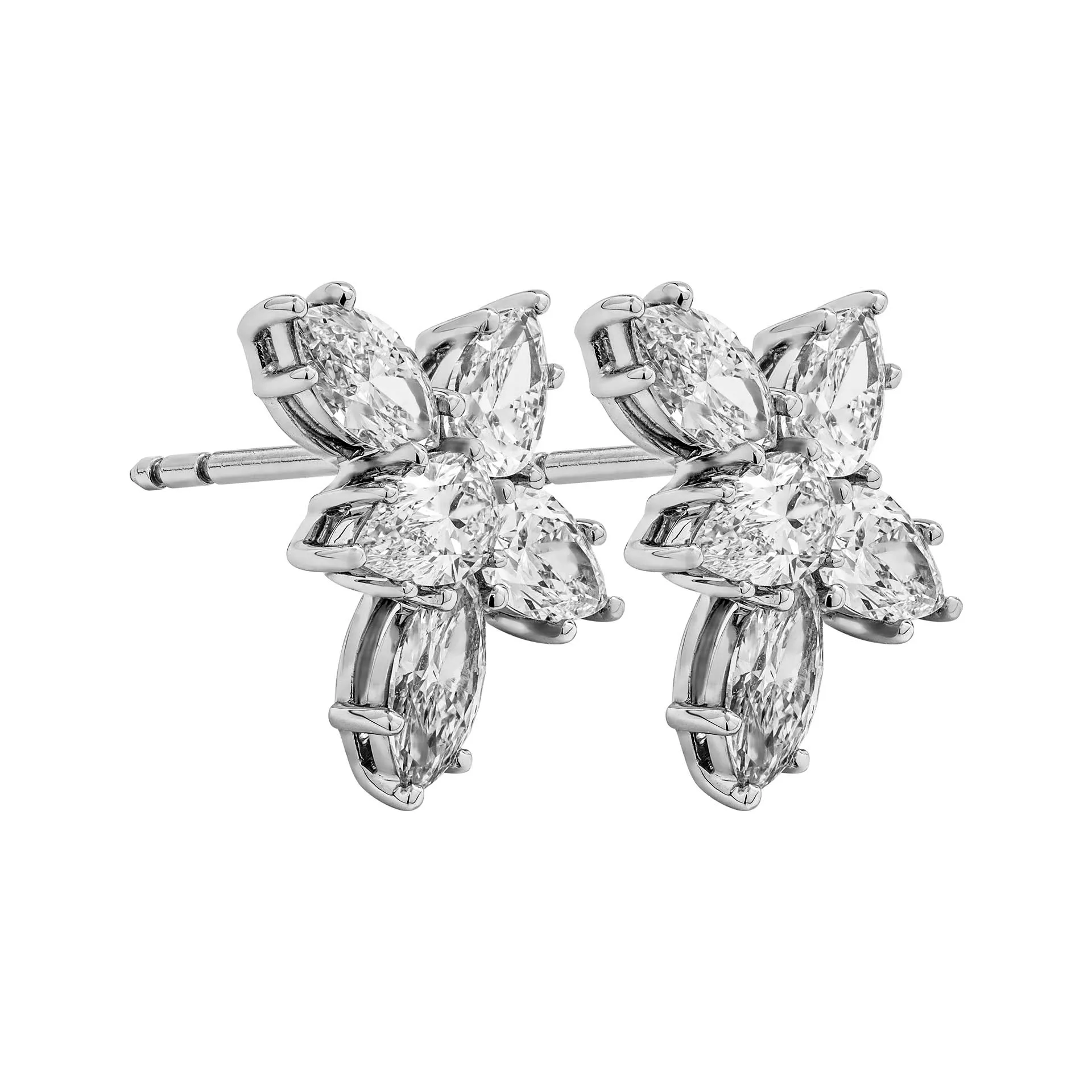 Diamond Cluster Earrings on Platinum
