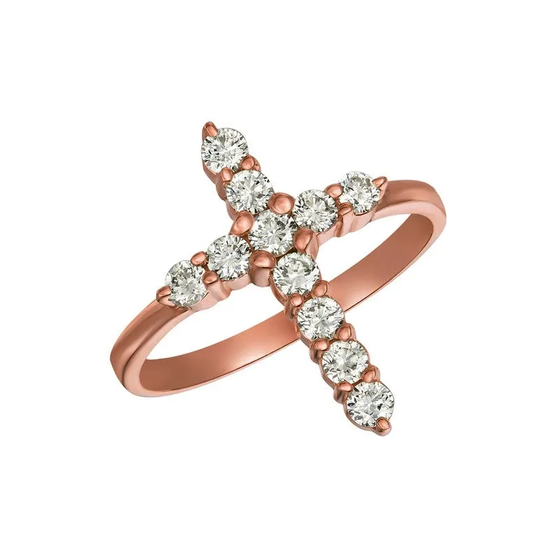 DIAMOND CROSS RING 14K GOLD (0.15 CTW)