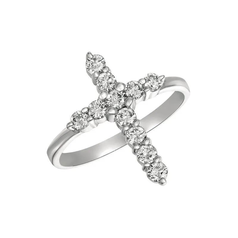 DIAMOND CROSS RING 14K GOLD (0.15 CTW)