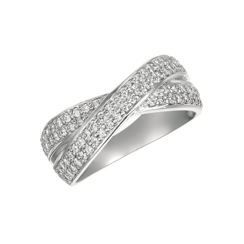 DIAMOND CROSSOVER RING 14K GOLD (0.65 CTW)