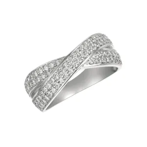 DIAMOND CROSSOVER RING 14K GOLD (0.65 CTW)