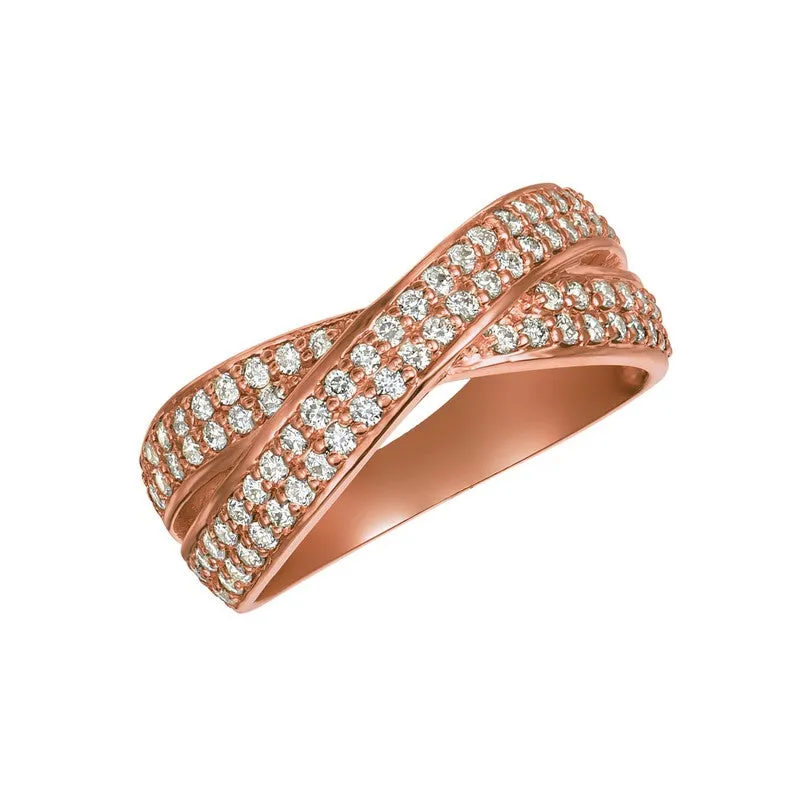 DIAMOND CROSSOVER RING 14K GOLD (0.65 CTW)