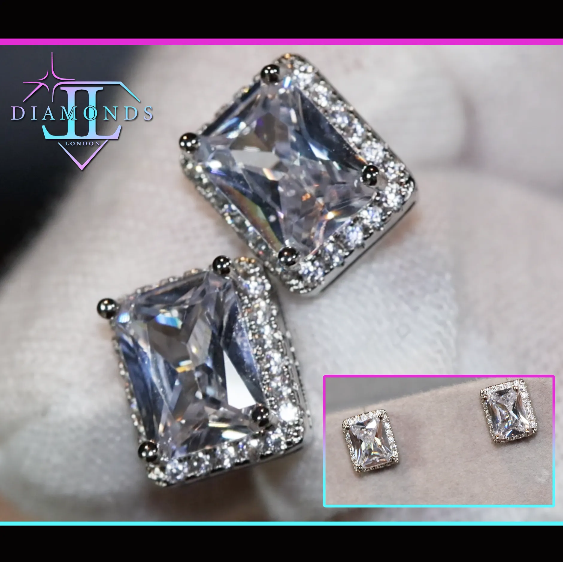 Diamond Earrings | Womens Earrings | Emerald Earrings | Diamond Ear Studs | Womens Stud Earrings | Mens Diamond Ear Studs |  Ear Studs