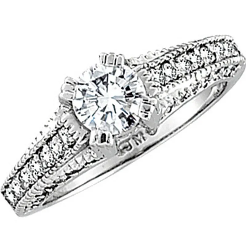 DIAMOND ENGAGEMENT RING ANTIQUE STYLE 18K GOLD (1.2 CTW)