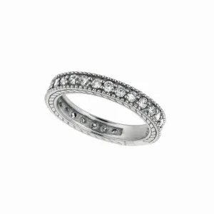 DIAMOND ETERNITY BAND RING ROSE GOLD 14K GOLD (1 CTW)