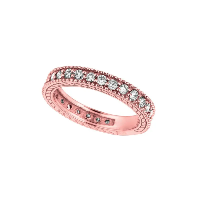 DIAMOND ETERNITY BAND RING ROSE GOLD 14K GOLD (1 CTW)