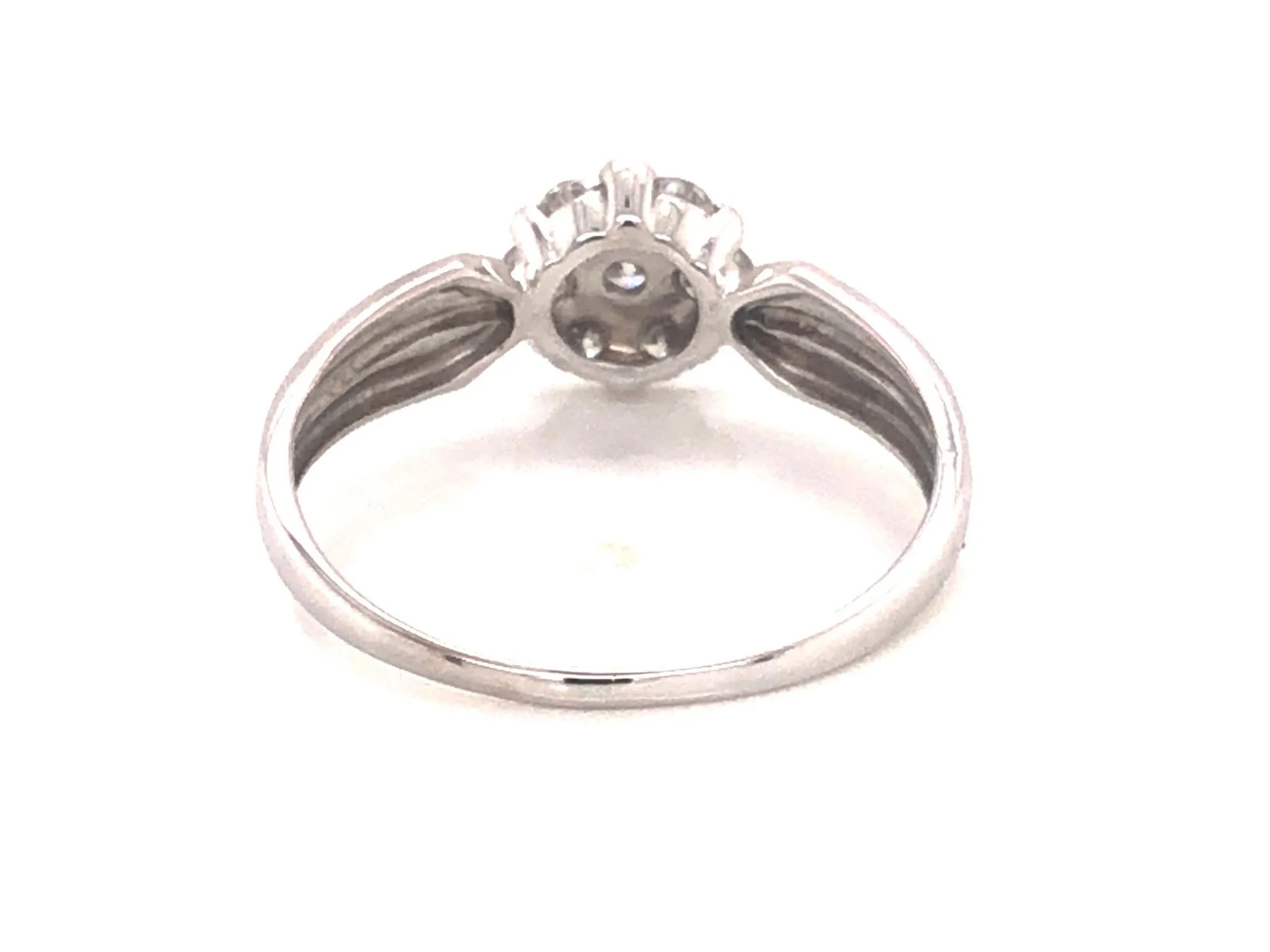 Diamond Flower Promise Ring - 14k White Gold