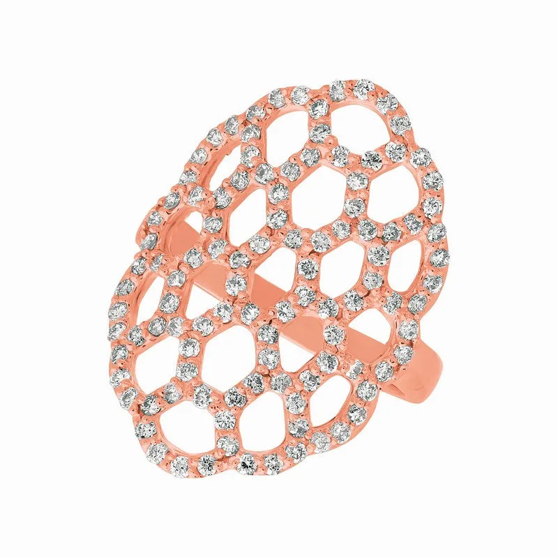 DIAMOND HONEYCOMB RING 14K GOLD (1 CTW)