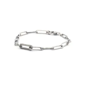 Diamond Link Paperclip Bracelet