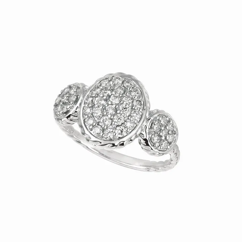 DIAMOND OVAL & ROUND SHAPE RING 14K GOLD (0.68 CTW)