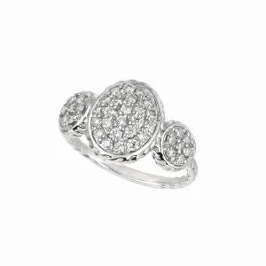 DIAMOND OVAL & ROUND SHAPE RING 14K GOLD (0.68 CTW)