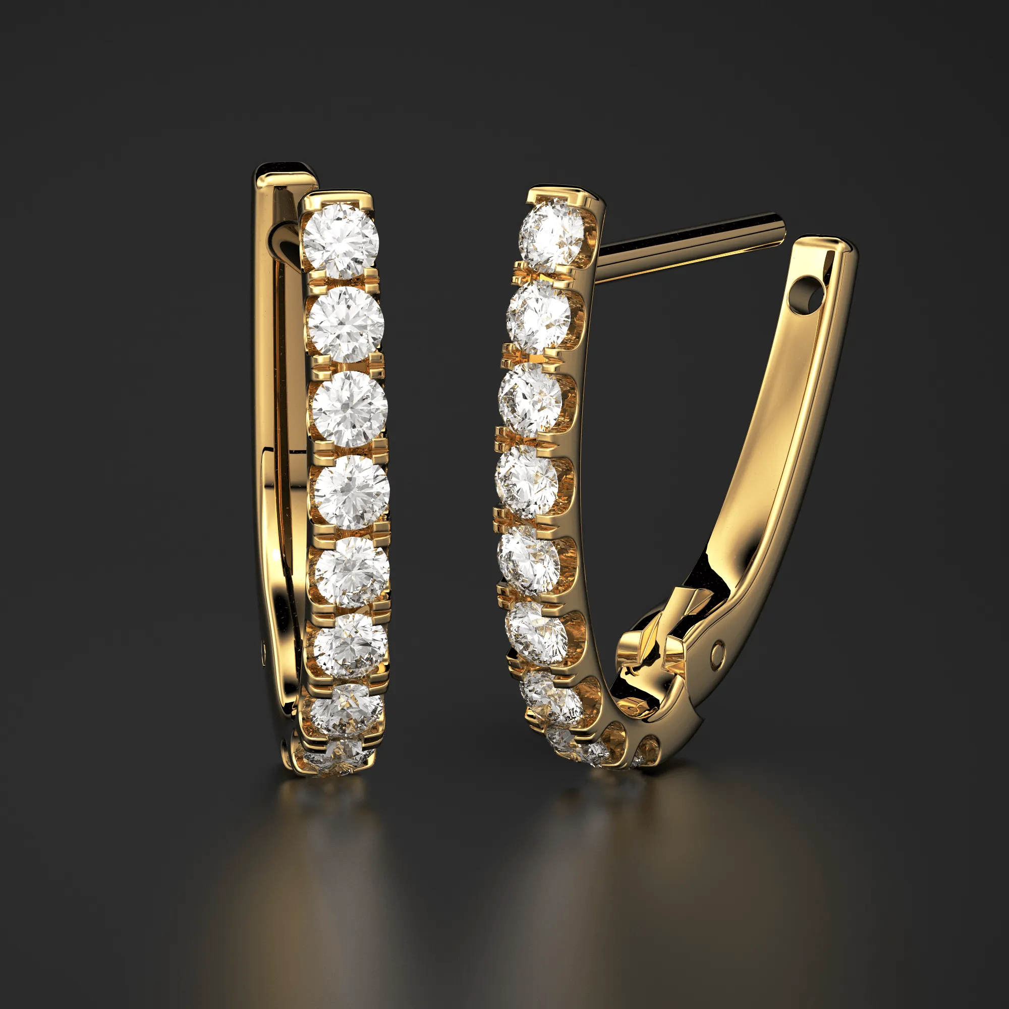 Diamond Pave Huggie Earrings / Diamond Huggies / 14k Solid Gold Huggie Earrings / Tiny Huggie Earrings / 1MM Diamond Hoop Earrings / Gift For Her