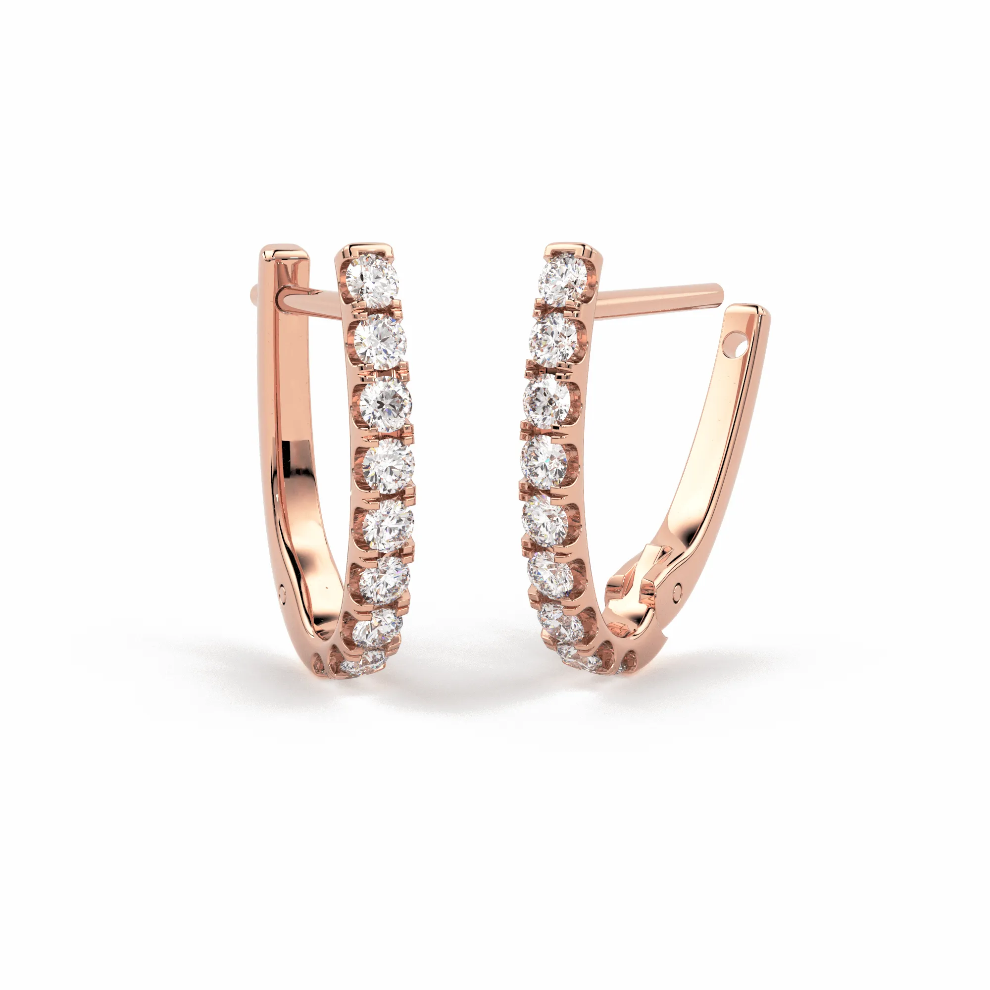 Diamond Pave Huggie Earrings / Diamond Huggies / 14k Solid Gold Huggie Earrings / Tiny Huggie Earrings / 1MM Diamond Hoop Earrings / Gift For Her